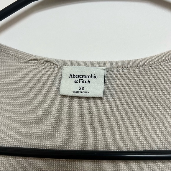 Abercrombie and Fitch Nude Beige Sweetheart Knit Bodysuit Stretchy Sand XS - Picture 4 of 7